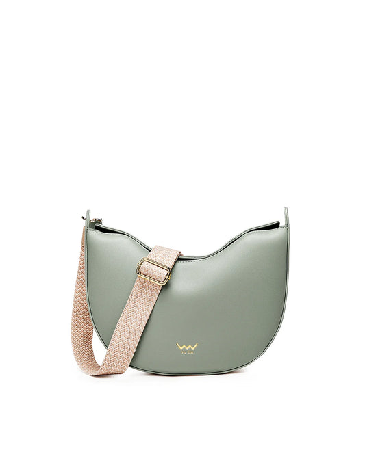 Carys Dusty Green - Borsa elegante con tracolla intrecciata