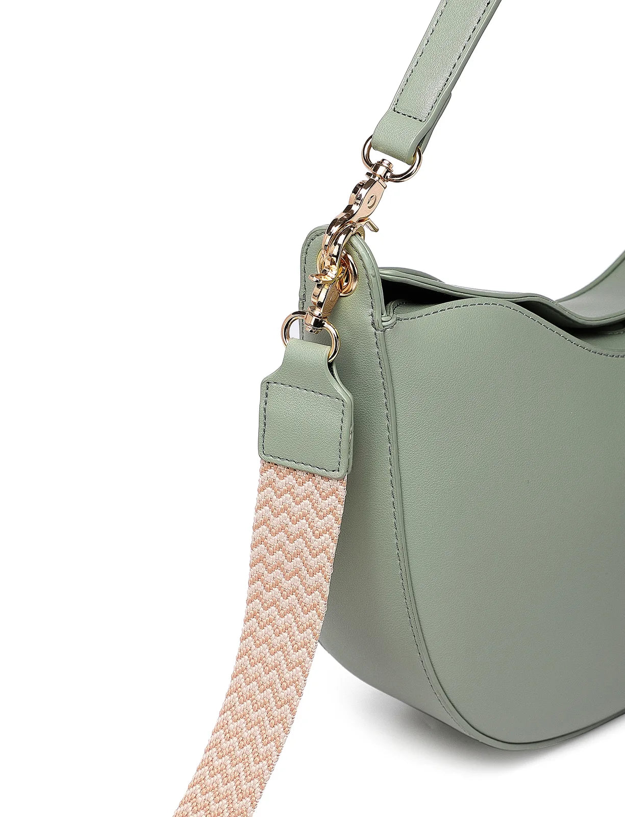 Carys Dusty Green - Borsa elegante con tracolla intrecciata