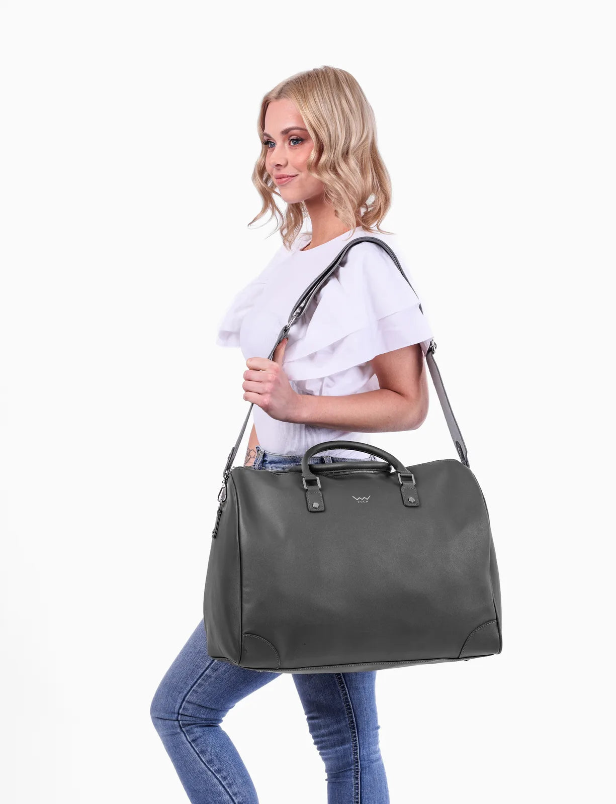 Doryge Grey -Borsa da viaggio elegante con zip, capiente e resistente